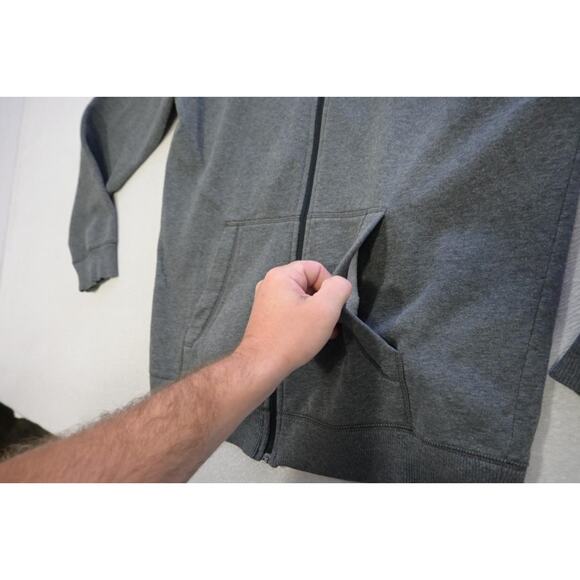 Under Armour Hoodie Loose Gray Full Zip Performance Cotton Blend Mens Sz Medium - Picture 6 of 9